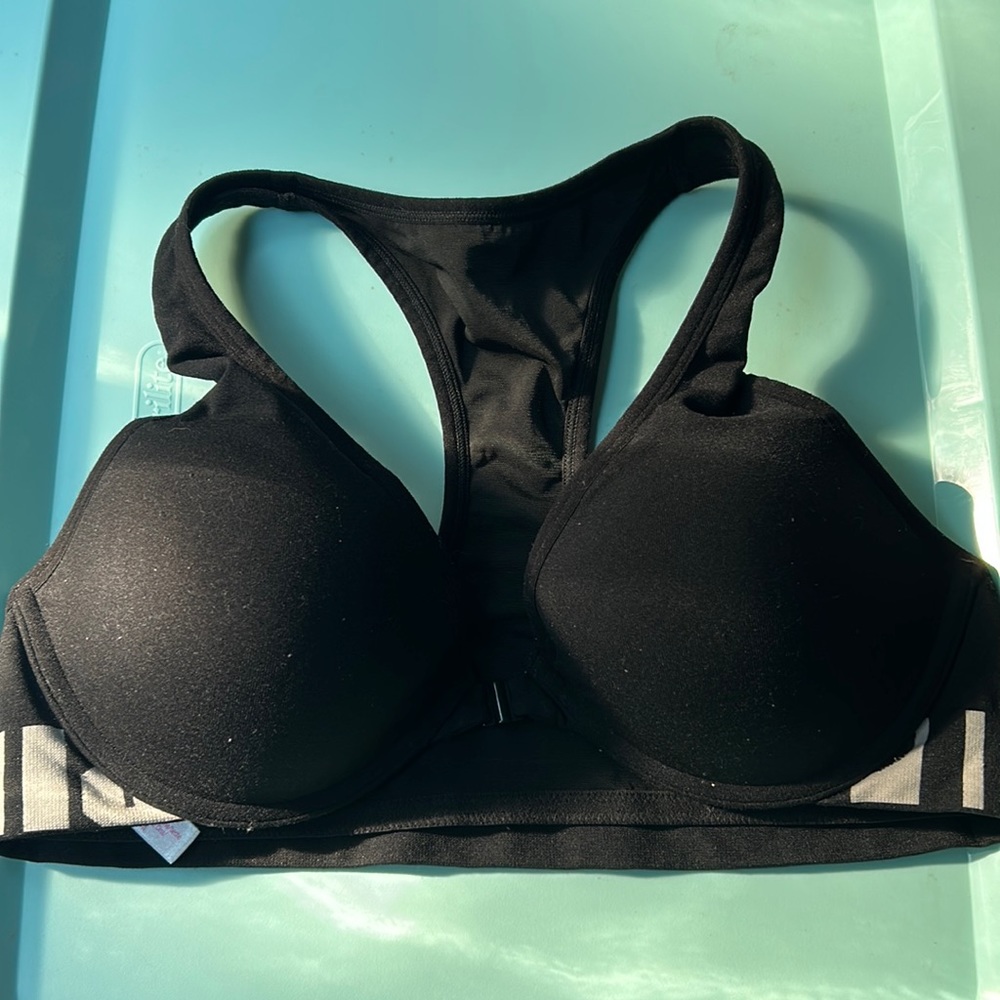 PINK sports bra wired size 36 C with inner padding color black/white logo